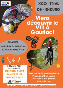 Viens découvrir le VTT à Gauriac